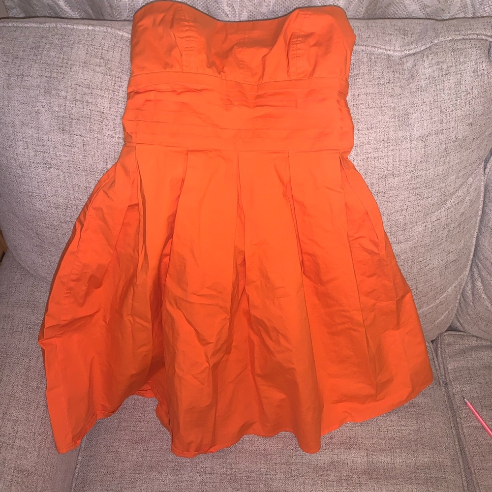Orange Strapless Dress